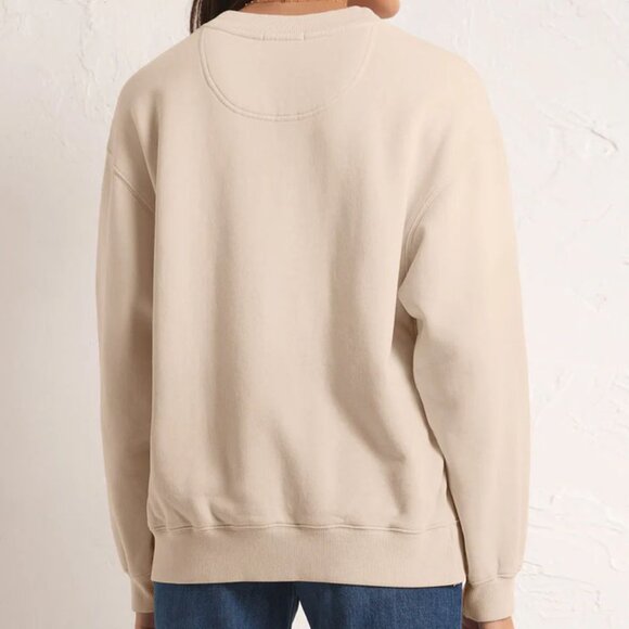 NEW Syd Z Supply Embroidered Logo Sweatshirt Pullover M Stone Crewneck $79 NWT - Picture 5 of 8